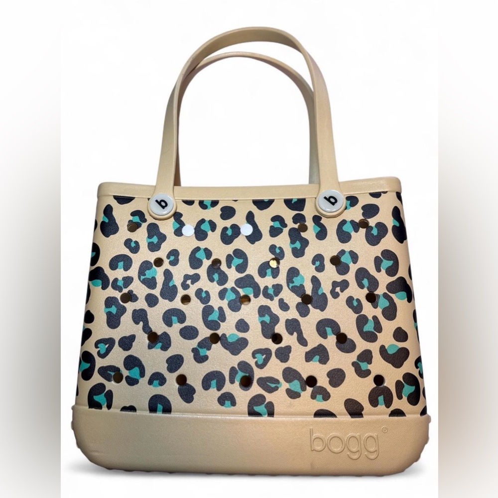 BOGG BAG Beige and Black Leopard Tote